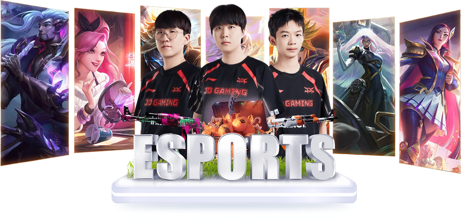 E-sports — collage trò chơi và giải đấu
